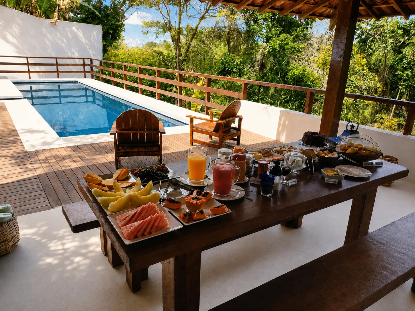 Deck e piscina